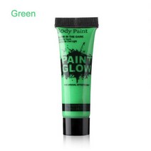 6 가지 색상 형광 바디 페인트 안료 어두운 페인트의 얼굴 및 용 Uv 라이트 워셔블 발광, [05] green