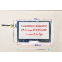 9인치 자동차 네비게이션 터치 Kia Sportage 유리 패널 Sensori 226*141mm 6Pin ZP2163 4163 CTP0636R2, 한개옵션0