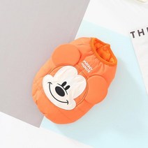 강아지 외출복 외투 자켓 애견옷디즈니 애완 동물 개 옷 겨울 따뜻한 미키 마우스 자켓 코튼 작은 중형 조, 06 Orange_01 XS