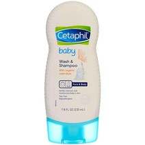 Cetaphil 유아용 워시 및 샴푸 유기농 금화 221g (4팩), 4개