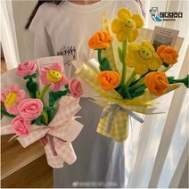 테디브라더 스마일꽃 인형 장미꽃 꽃다발 졸업식, 장미꽃(30cm), 블루