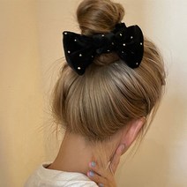 루리89 방이언니 리본헤어밴드 똥머리 벨벳 왕리본 다이소 머리끈 헤어곱창