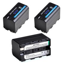 소니 카메라 배터리 5200mah led 표시기 np f750 np f770 np-f750 akku + lcd usb 충전기 np f970 f960 f550 f570 qm91d, 배터리 3개