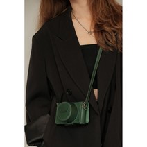 라이카 D-LUX7 라이카 D-LUX 109 가죽 케이스 카메라 가방 리얼 빈티지, 그린 받침대+숄더 스트랩+렌즈 커버