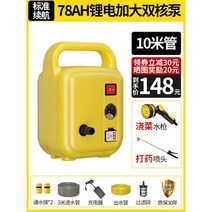 휴대용 워터펌프 스프레이 급수 펌프 세차 애견 샤워기, 78AH리튬배터리 듀얼펌프+10미터튜브 세트