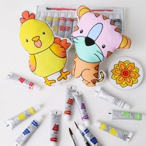민화샵 패브릭물감 12색 12ml 섬유직물물감 물감 염색