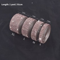 자기 접착 스탈 라인석 스티커 다이아몬드 리본 DIY 예술 공예 자동차 전화 드롭 118529, L, Champagne Gold