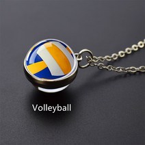 야구 스포츠 펜던트 목걸이 유리 공 테니스 축구 배구 농구 패션 쥬얼리