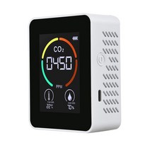 이산화탄소 측정기 미세먼지 가스농도 CO2 감지기 다기능 온도 습도계 공기 품질 모니터 센서 가스 분석, [01] White