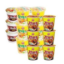 컵)농심짜파게티범벅소 6개 + 오뚜기참깨라면용기65g 6개 + 컵)오뚜기진짬뽕소컵 6개, 2개