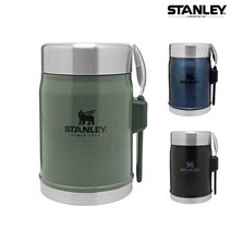 스탠리 클래식 푸드자 414ml 음식통 + 스포크 세트, 블랙