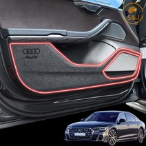 (SNJ) 아우디 A8L 도어커버 내부 스크래치방지 차량 보호커버, 카본 도어커버