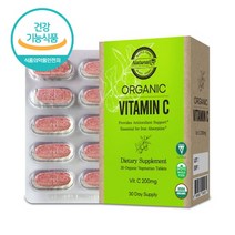유기농 비타민C USDA 오가닉 인증 비건 비타민씨 VITAMIN C, 1개, 30정