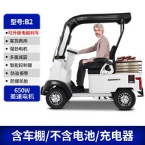골프전동카트 골프장카트 노인 이동성 스쿠터 미니 버스 4 륜 전기 가정용 더블 특수 배터리 자동차 명승지 관광, [01] B2+650W+자전거(배터리/충전기/간이 차고, [01] 60V