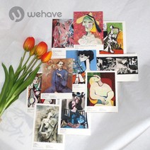 WEHAVE 인테리어 그림엽서 포토 사진 도시 일러스트 캘리그라피 영화 고흐 마티스 모네 피카소 명화 소품 세트, 피카소 명화엽서 A, 1세트