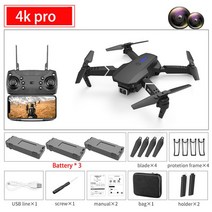 2021 새로운 E525 드론 4k HD 와이드 앵글 듀얼 카메라 1080P 와이파이 비주얼 포지셔닝 높이 Rc 따라와 Qu, 09 4K pro 3B