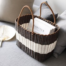 라탄 와이어 빨대 가방 - 2color