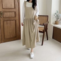퍼니걸스 5469 데일리 프릴 뷔스티에 롱 원피스 여성의류