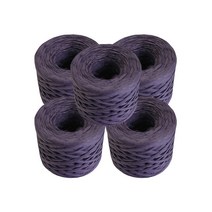 오키도키 뜨개실 칼라끈 종이실 라피아실 90m 95g X 5개, 23_G87 보라색
