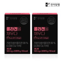 한미양행 콜라겐을채우다 먹는 엘라스틴 저분자 피쉬 콜라겐 500mg30정2박스