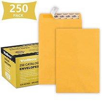ValBox 6x9 Self Seal Catalog Security Envelopes 250 Count Small Brown Kraft Envelopes for Mailing S, 1