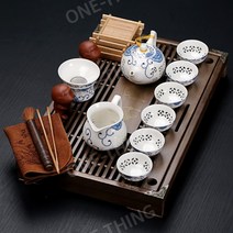 다도 세트 휴대용 찻잔 여행용 다관 중국 전통 보이차 컵 티팟, G
