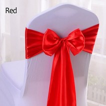 웨딩 새틴 의자 새시 파티 의자 밴드 골드 핑크 의자 매듭 커버 장식 의자 활 의자 장식 연회, Red