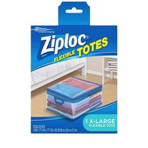 Ziploc 토트 의류 및 가벼운 침구 보관 백 XL 4개입 수납 정리, Flexible Totes