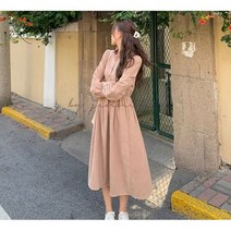 여성 코듀로이 프릴 롱 원피스 3컬러 단추 포인트 봄 가을 겨울
