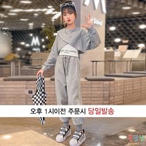 콩달샵 주니어 여아 4color크롭티+이너나시+트레이닝바지 봄가을옷 초등학생옷 댄스복세트 [A087]