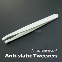 정전기 방지 플라스틱 전자 핀셋 집게 수리 손 뾰족한 평면 곡선 팁 수동 도구 1개, [06] 702, [01] White