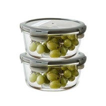 락앤락 오븐글라스 내열유리 밀폐용기 2개 - 냉장고.냉동실정리 전자렌지반찬통 이유식.햇반밥보관 레인지, 원형 950ml X 2개, 1세트