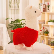 몽실몽실 페루 알파카 인형 귀여운 애착인형 안고자는 베개 바디필로우, 100CM, 레드_100cm