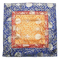 DharmaObjects Tibetan Lotus Silk Brocade Table Runner/Shrine Cover/Altar Cloth/Table Cover (38 X 38, 1