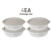 냉동밥 반찬 보관 전자렌지 밀폐용기 4P 소분반찬통 이쁜반찬통, 라이트그레이, 1개