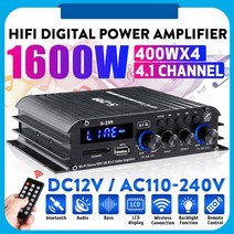 홈시어터 스피커 디지털 4x400W 4.1 채널 미니 하이파이 디지털 블루투스 무선 전력 증폭기 자동차 홈 스, 01 EU Plug