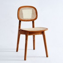 북유럽 레트로 등나무 카페원목의자 원목의자 식탁의자 인테리어원목의자 라탄의자 미니멀 홈 다이닝 의자, 체리 라운드 백 위커 의자