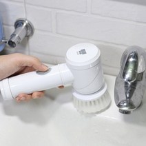 깔끔 욕실 화장실 세차 청소솔 멀티 자동 전동솔 다용도 브러쉬 차광택 줄눈청소, +에너자이저 AA 건전지 4알, 화이트