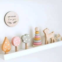 아기방 꾸미기 인테리어 선반 촬영 장식 우드트리 3종세트 아가방 아이방 포토존, 그레이