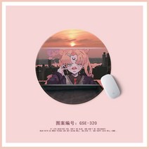 노트북상판 전사 수빙월 원형테이블매트 애니메이션 여학생 스윗 무드 PC 마우스패드 사무실 미니 사이즈 2174788436, GSE-320 석양 산토끼 22*22