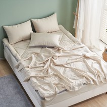 순면 60수 풍기 인견 이불 3종 SS Q 풍기 인견 패드 풍기 인견 토퍼 여름이불세트 여름용이불 여름용 침대패드 여름용토퍼 냉감이불 냉감패드 냉감토퍼 블랙 블루 베이지, 이불 Q 단품