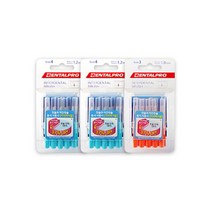 덴탈프로 치간 칫솔 기획세트 I자형 4호 M(캡형) 10pcs x 2개 + 3호 S(캡형) 10pcs x 1개, 치간칫솔 2종 기획세트