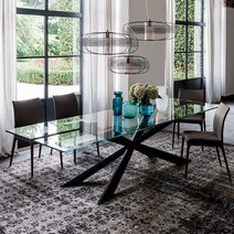 고급식탁 가정용 명품식탁 강화유리 수입식탁, 블랙 180x80x75cm