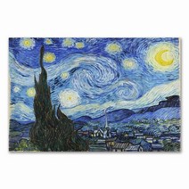 아트월 일러스트그림 인테리어액자 starry night by vincent van gogh 유명 아티스트 art print wall picture canvas oil home, a1 60x85cm 프레임 없음, 0016-01