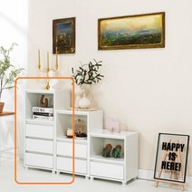Sunshine 사이드서랍장 책상서랍 수납장 폭좁은 틈새 물품 보관 정리함 400, 화이트