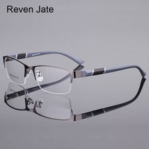 티타늄안경테 반뿔테안경 금테 반무테 연예인안경 reven jate 하프 림 합금 전면 유연한 플라스틱 tr 사원 다리 프레임 남성과 여성