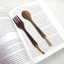 우드 책갈피 북마크 주문제작 단체선물 각인, 포크, 베이지, 기본형(각인없음)