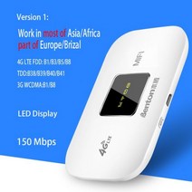 벤톤 잠금 해제 3G/4G Lte Mifi 휴대용 미니 핫스팟 대형 무선 포켓 와이파이 라우터 Sim 카드 슬롯 네트워크 어댑터 리피터, CHINA_2050mAh | WHITE
