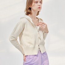 리안뉴욕 니트 후드 가디건 점퍼