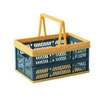 차량용 손잡이 접이식 세차 툴 폴딩 바스켓 / 트렁크 다용도 정리 멀티 박스, 그린, 1개단품